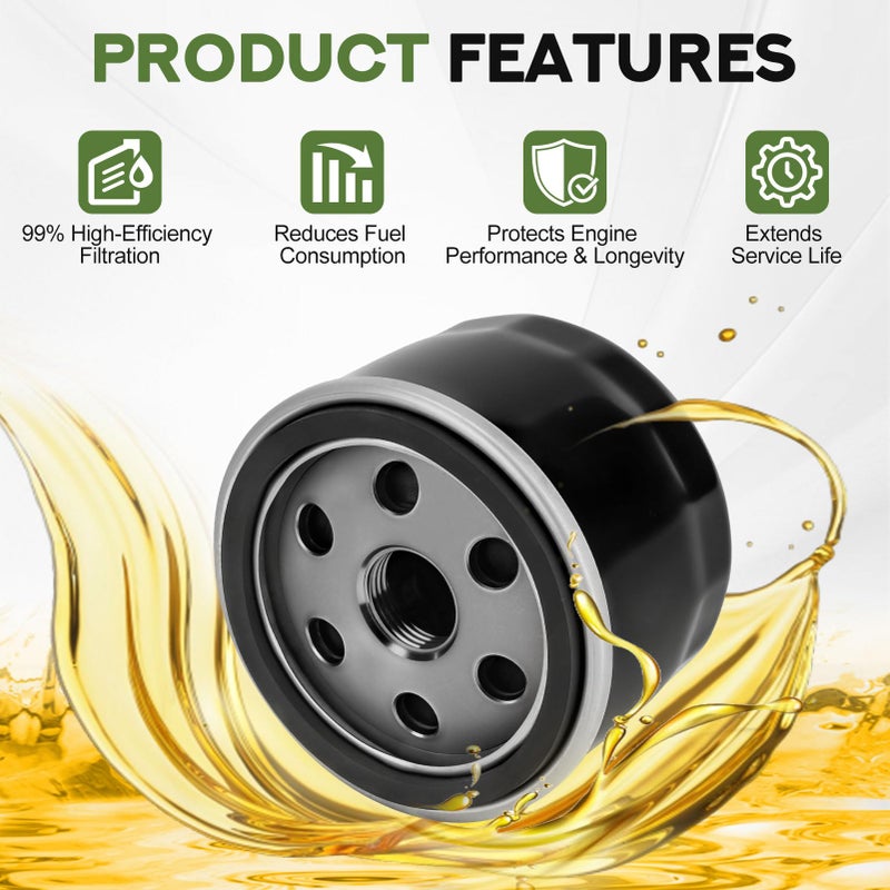 LOCOPOW AM125424 Oil Filter for John Deere GY20577 For B&S 492932 492932S/ Tecumseh 36563/ Kawasaki 49065-7007 For B&S 696854 795890 842921 695396 Lawn Mower (2 Pack) - Image 4